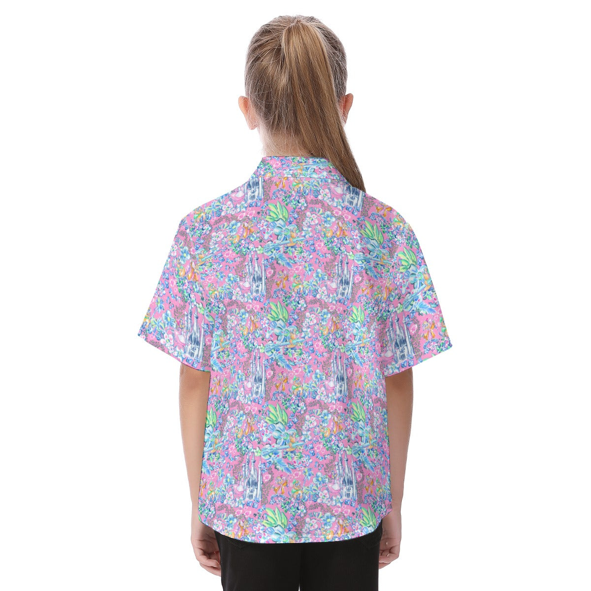 Bright Tropical Dreams - Enchanted Squeaky Helpers - Kid's Hawaiian Button Up Shirt