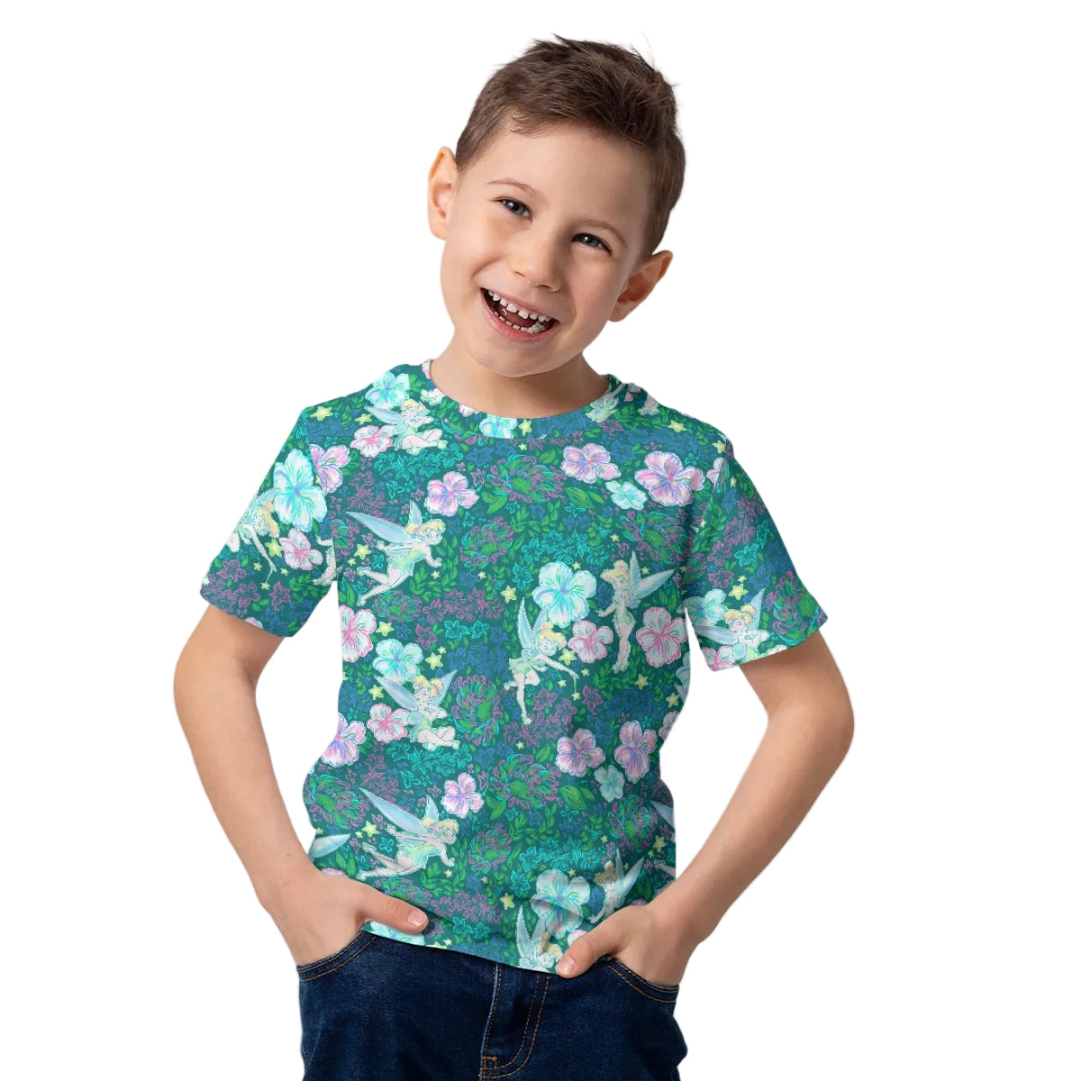 Pixie in Neon Blooms - Kid’s Short Sleeve T-Shirt