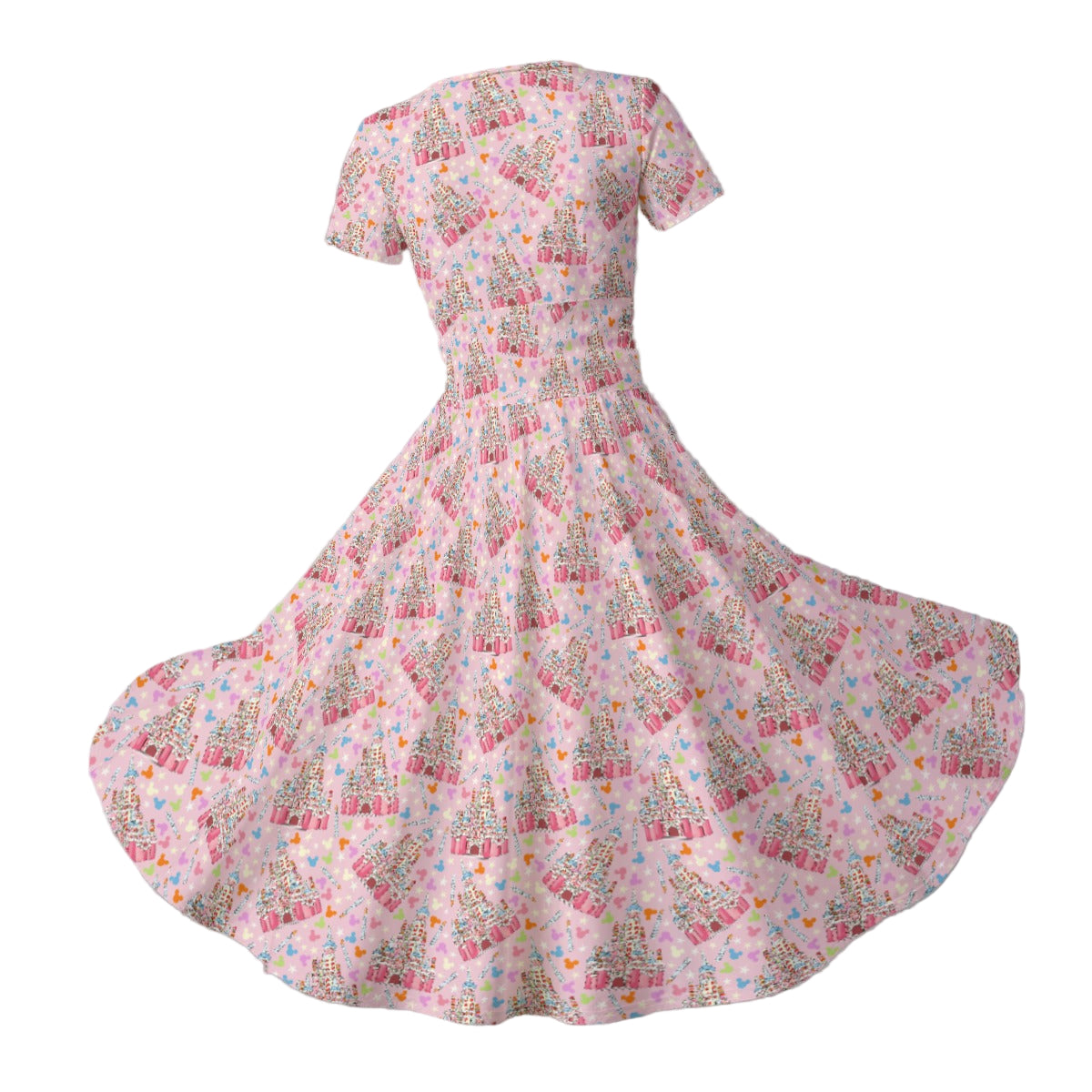 25th Birthday Cake Castle - Women's V-Neck Ruched Midi Dress