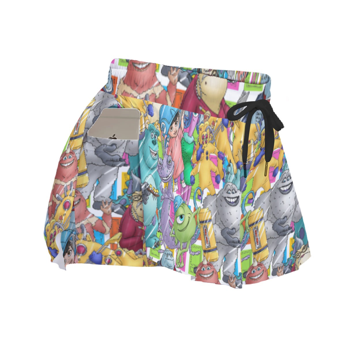 Monster Mayhem Sketched - Women's Flowy Pocket Shorts