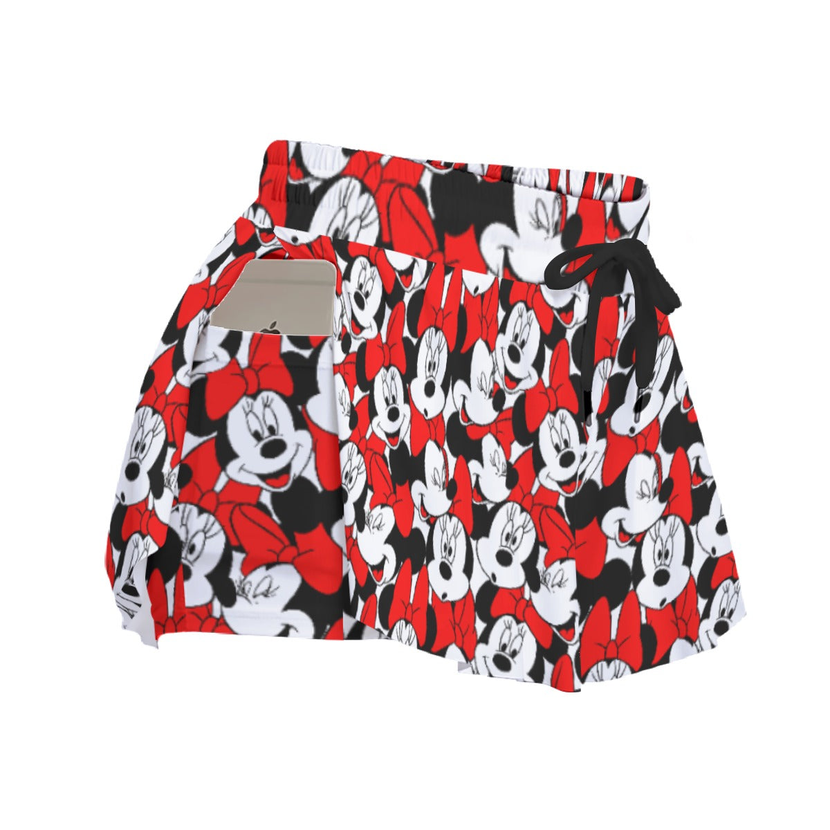 Many Faces of Polka Dot Mouse - Women's Flowy Pocket Shorts