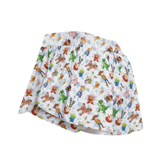 Playful Toy Friends - Women's Flowy Pocket Shorts