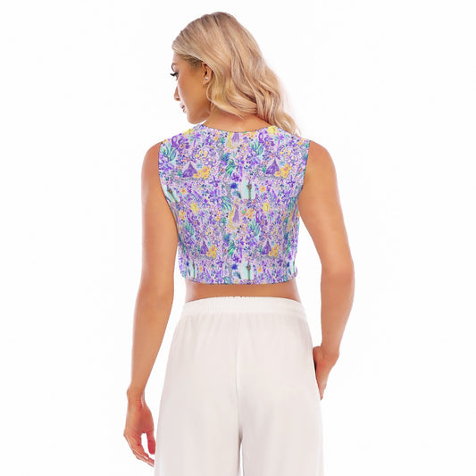 Bright Tropical Princess - Tower Light Festival - Women’s Sleeveless Cropped Tee
