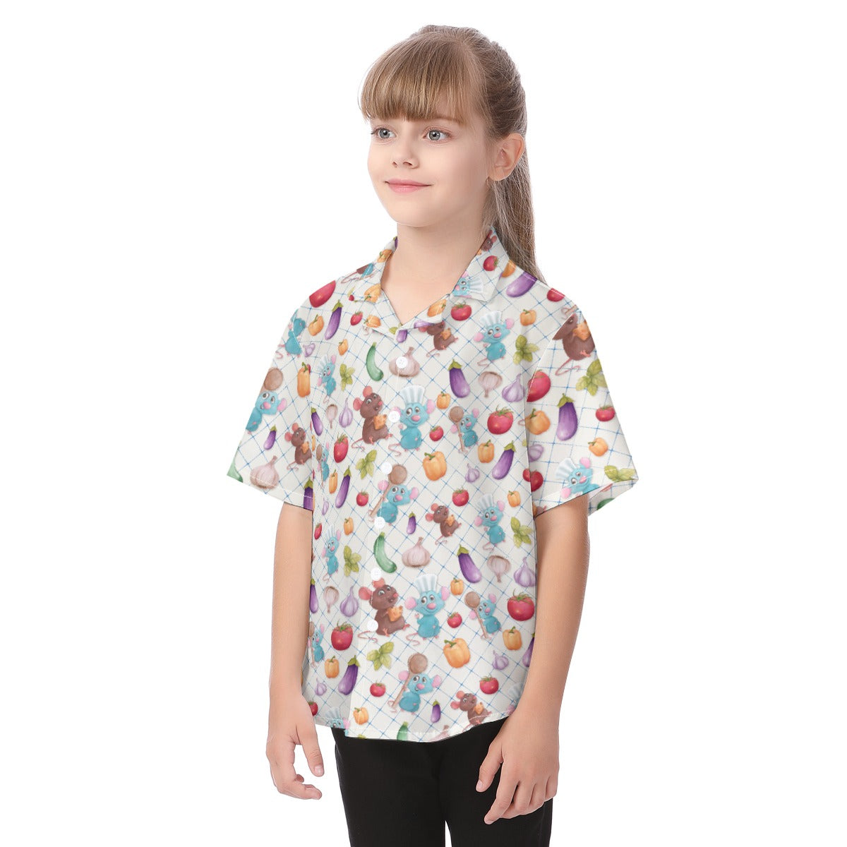 Ratatouille Veggies - Kid's Hawaiian Button Up Shirt