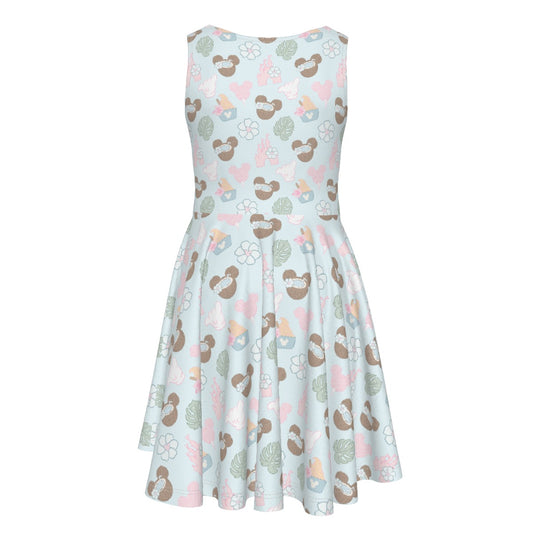 Pastel Island Treats - Kid's Sleeveless Skater Dress