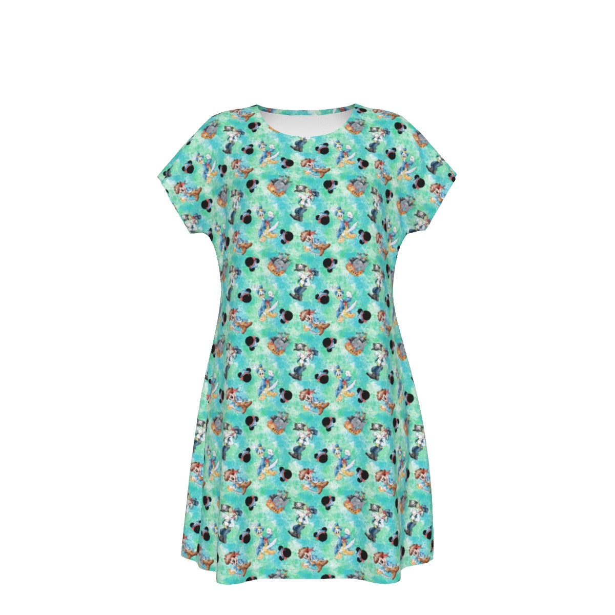 Pirate Crew Watercolor Adventure - Women's T-Shirt Dress