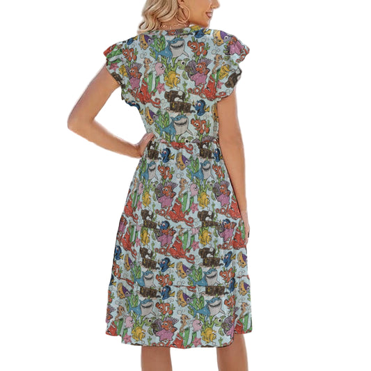 Fish Are Friends Reef - Women's Tiered Pocket Midi Dress