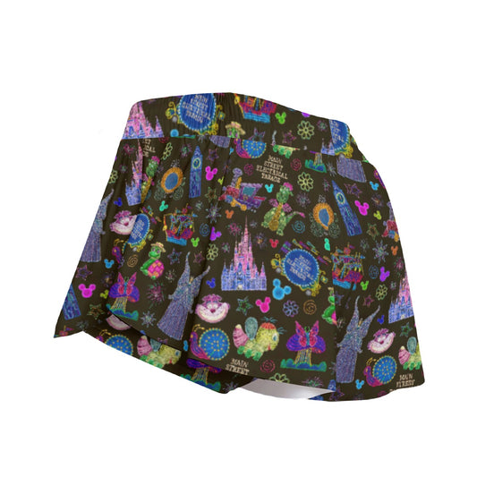 Main Street Neon Parade - Women's Flowy Pocket Shorts