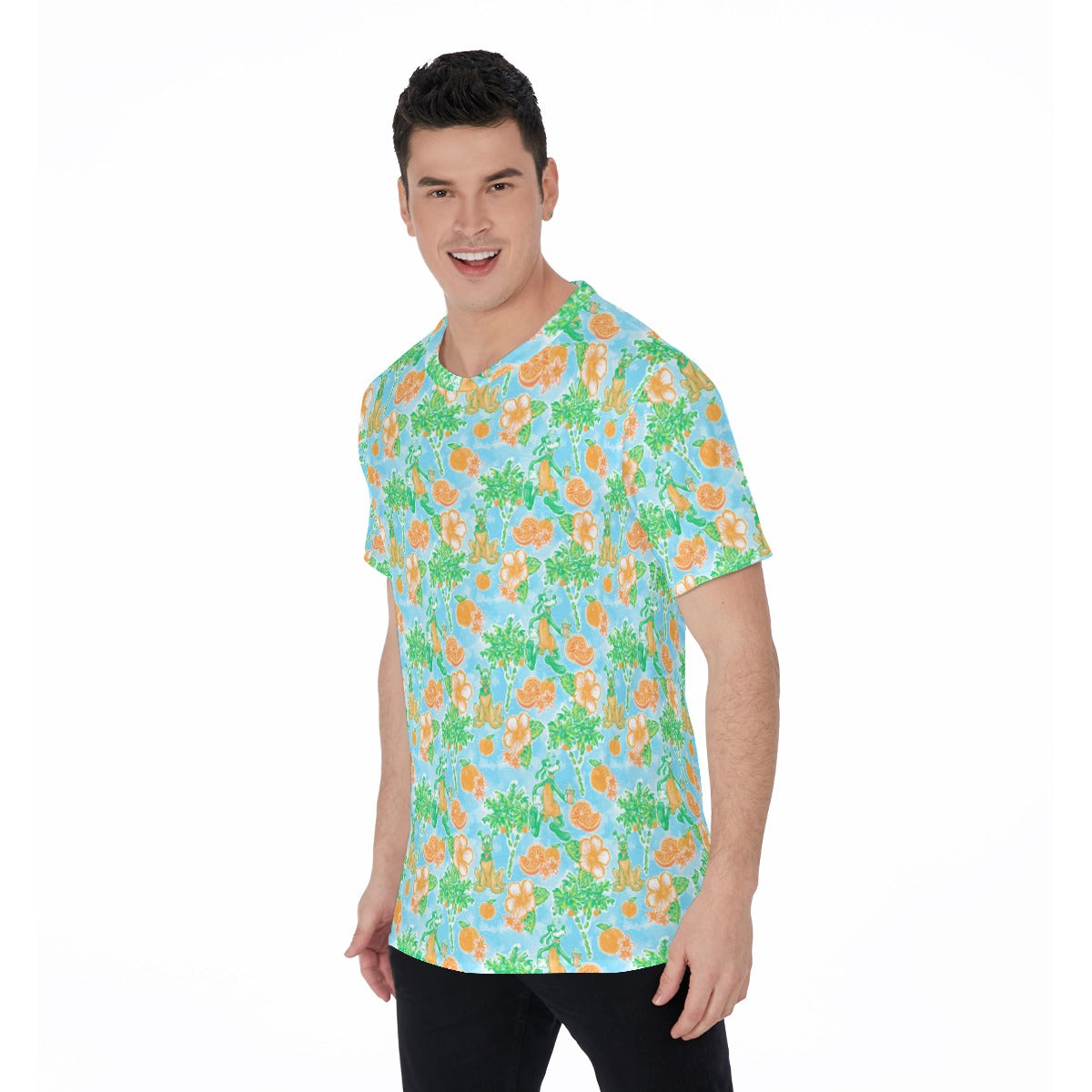 Neon Tangerine Island Pals - Men's Short Sleeve T-Shirt