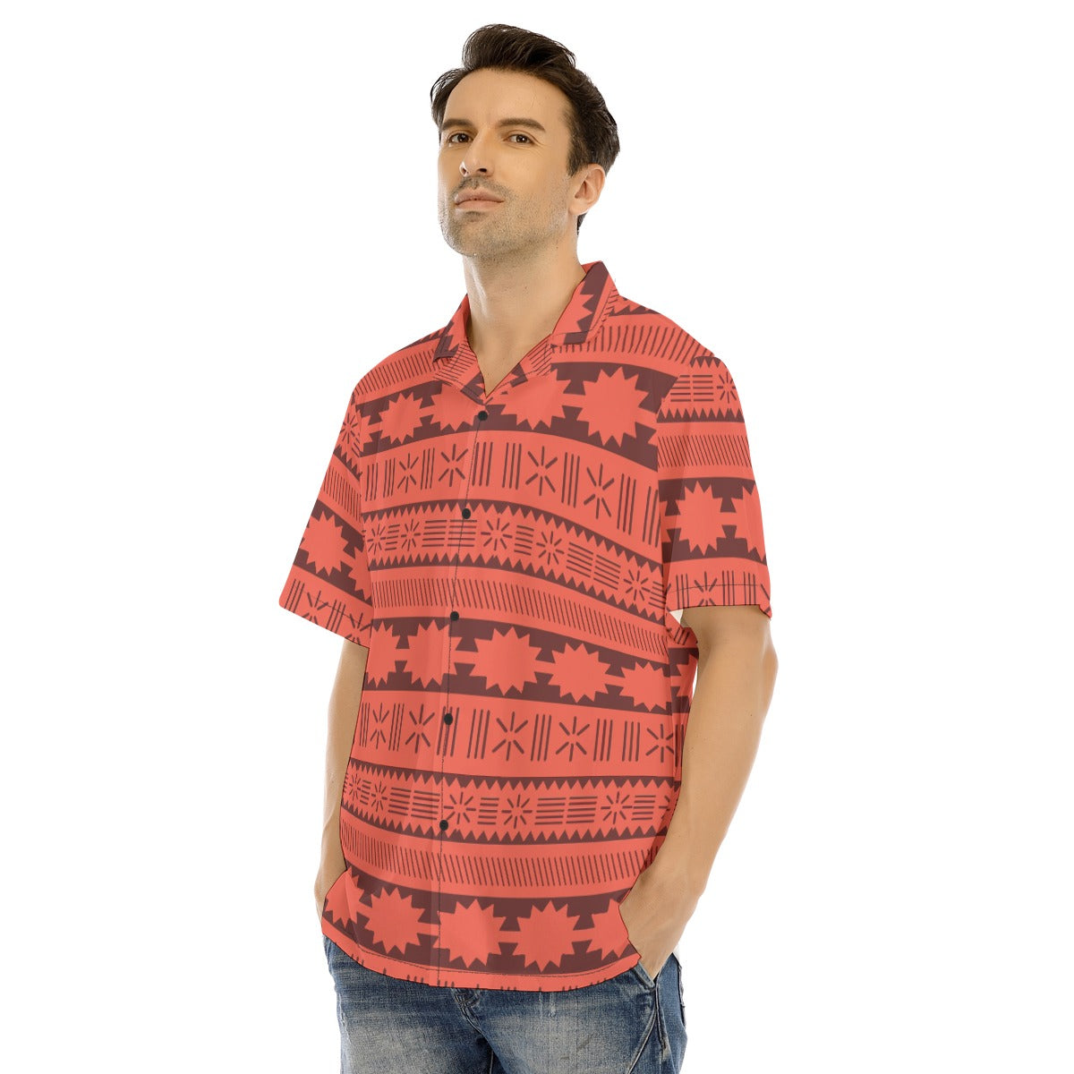Island Tribal Patterns - Men's Hawaiian Button Up Shirt