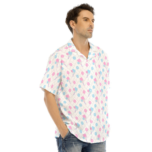 Pickleball Court Spin - Men's Hawaiian Button Up Shirt
