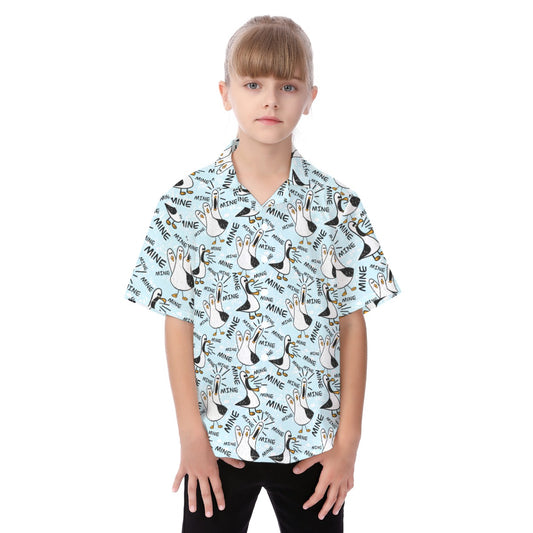 Mine Mine Mine Seagulls - Kid's Hawaiian Button Up Shirt