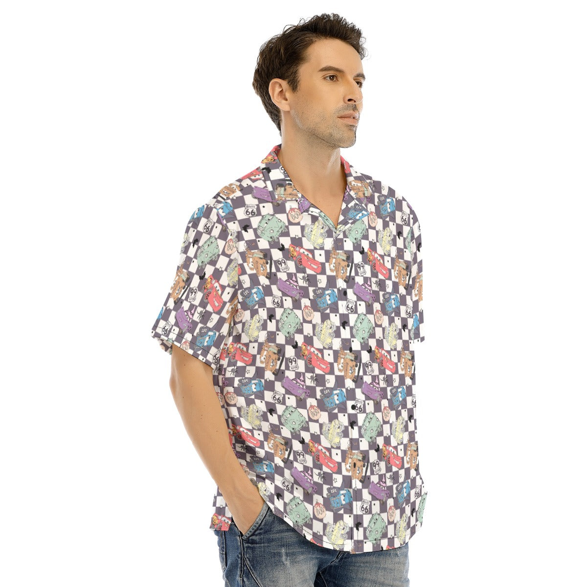 Halloween Racing Crew - Men's Hawaiian Button Up Shirt