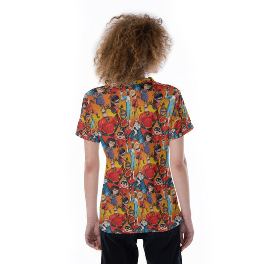 Super Squad Sketched - Women's Short Sleeve V-Neck T-Shirt