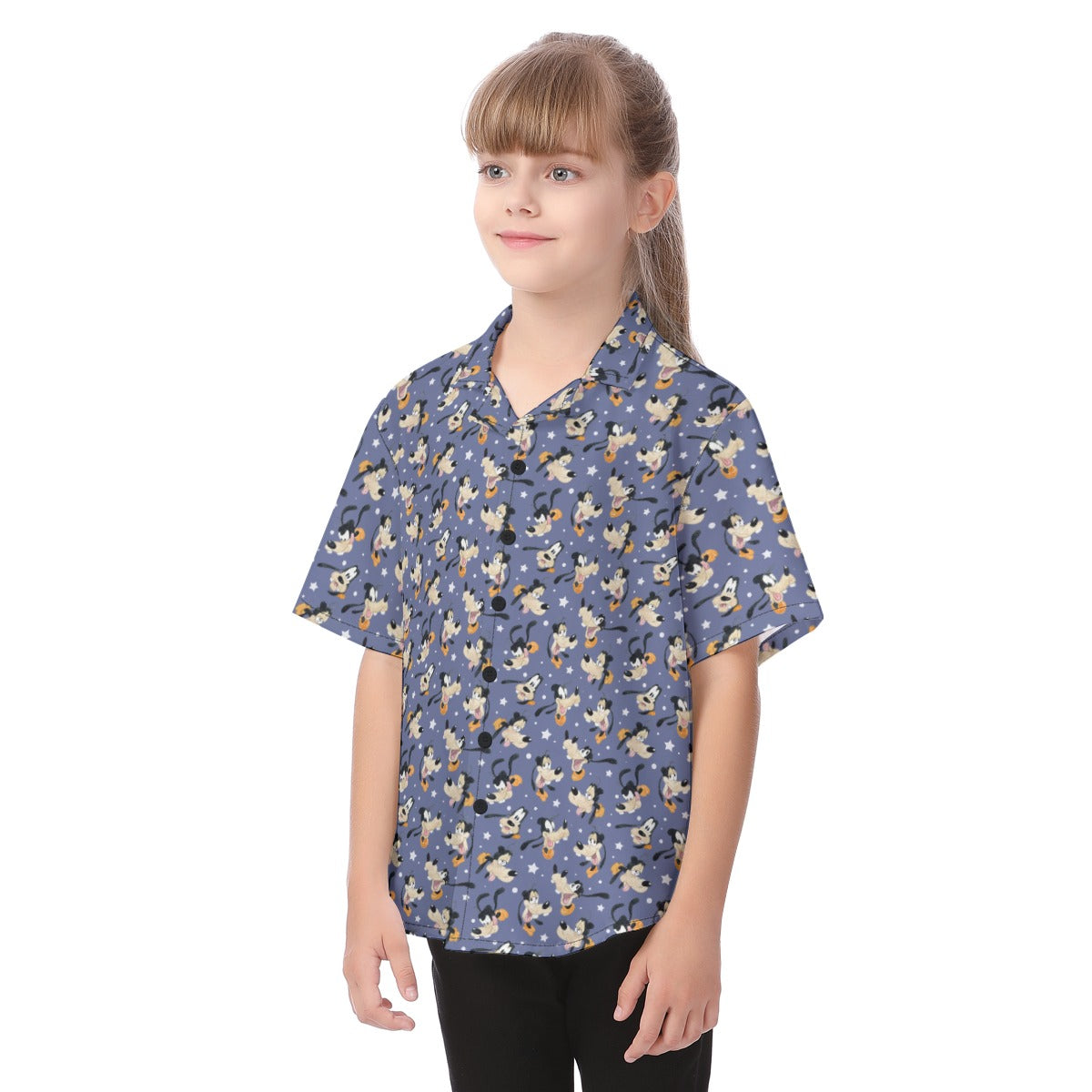 Funny Silly Dog - Kid's Hawaiian Button Up Shirt