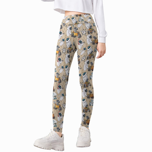 Robot Romance Sketched - Kid's Leggings