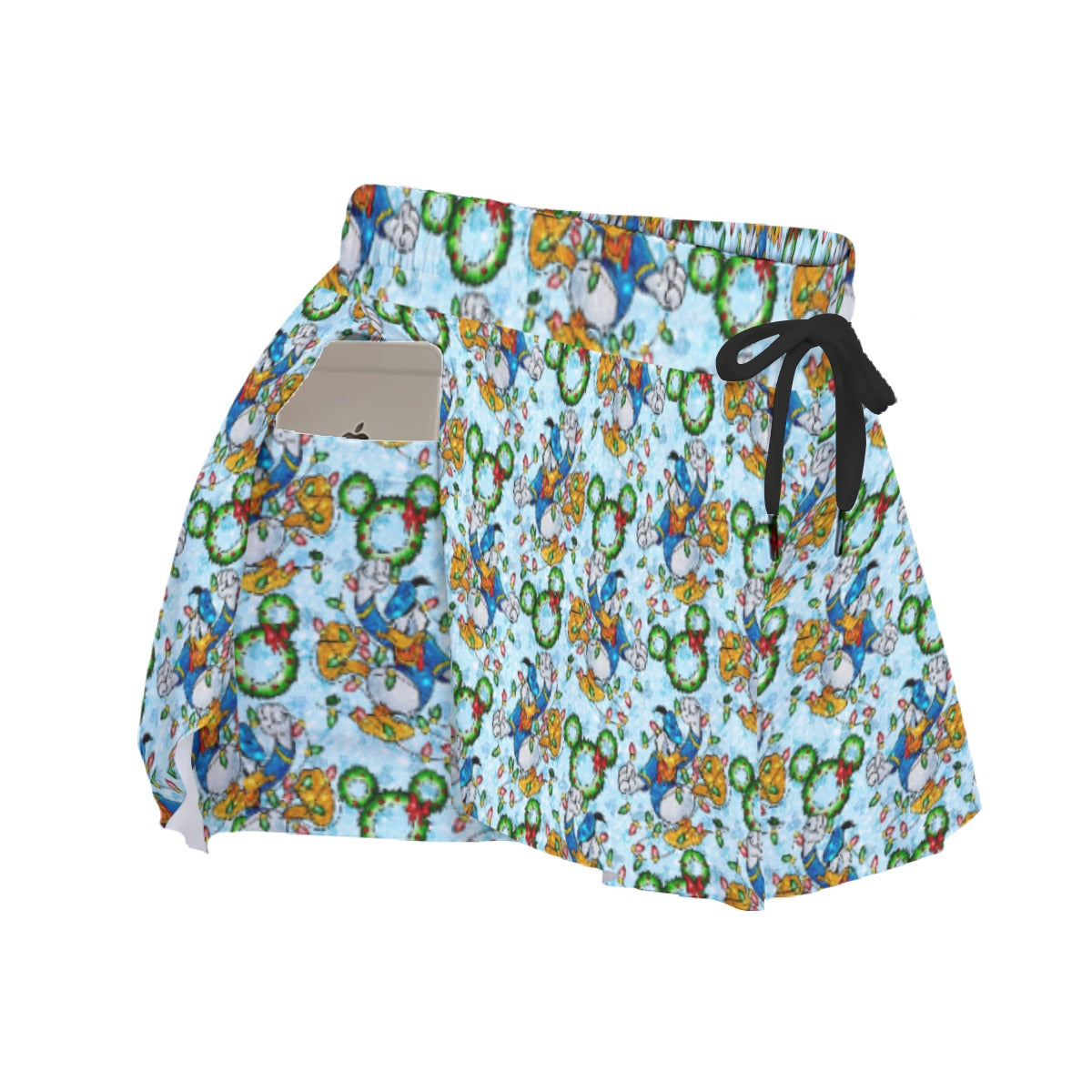 Duck’s Holiday Lights Tangleghts - Women's Flowy Pocket Shorts