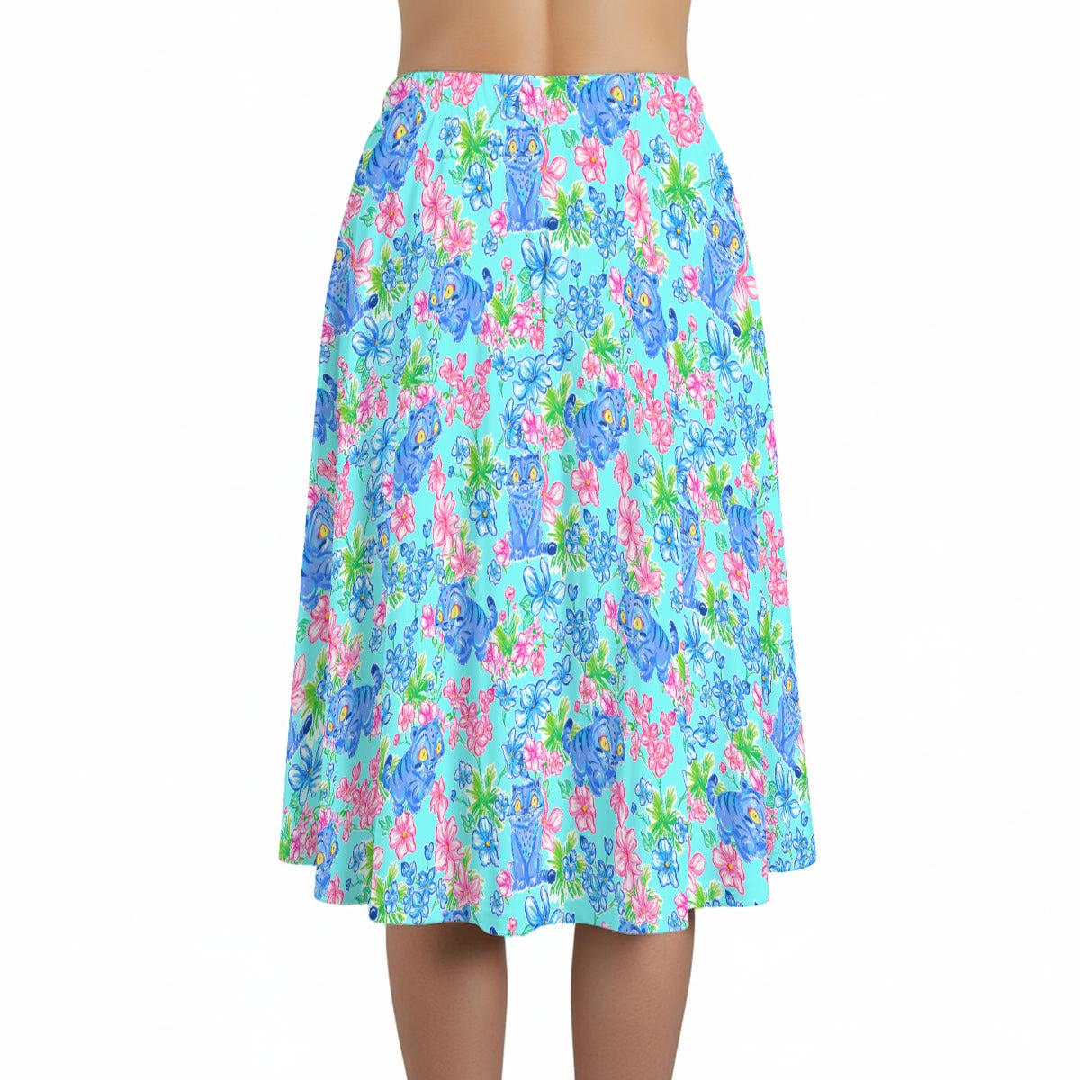 Derpy Tiger Blooms - Women’s Pocket Midi Skirt