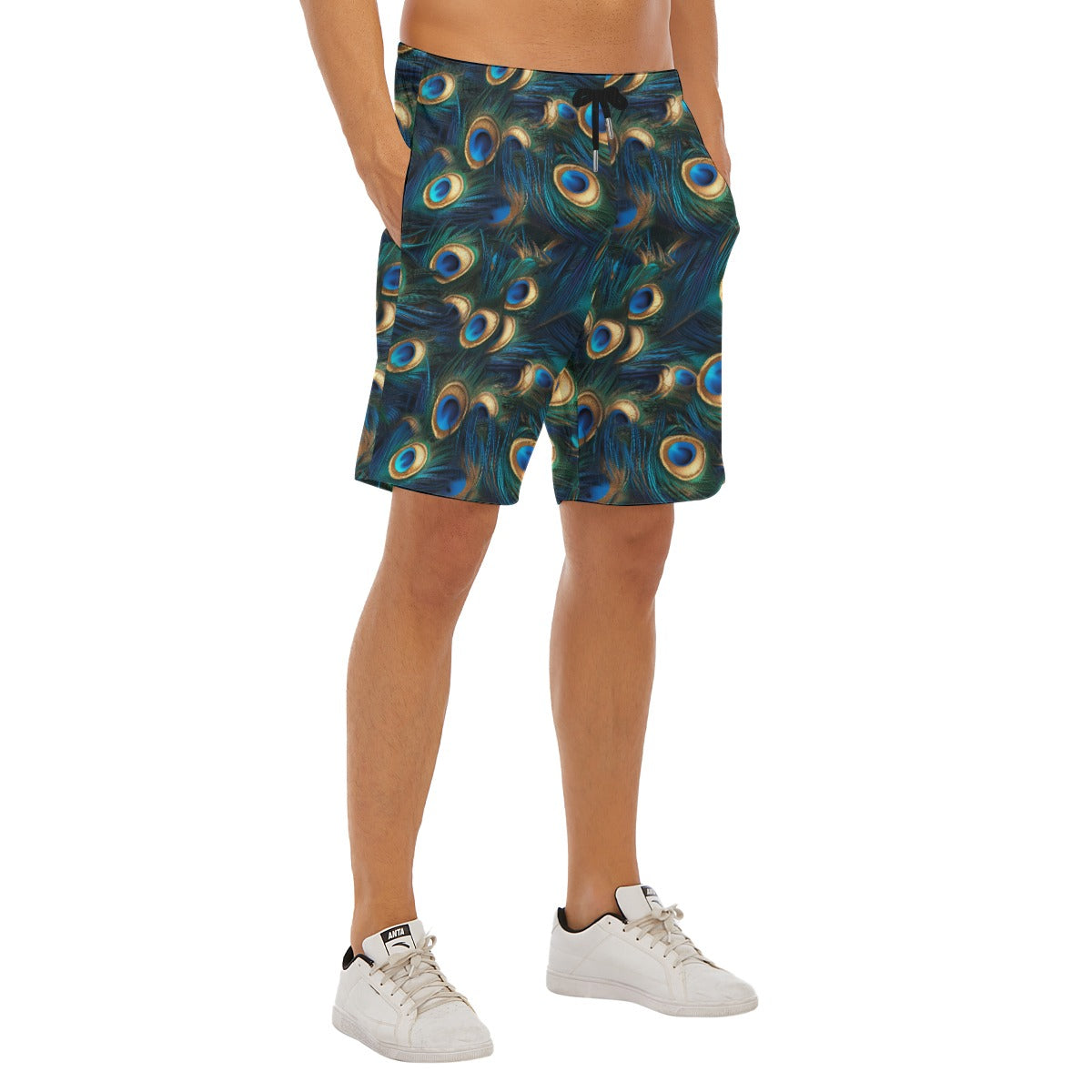 Animal Print - Peacock - Men’s Pocket Beach Shorts
