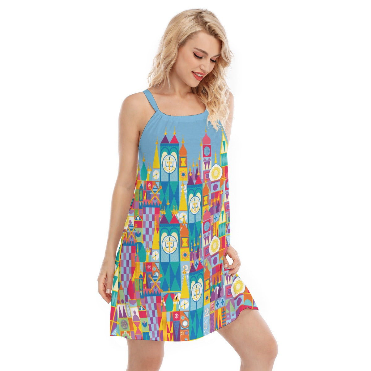 Whimsical World Facade - Women’s Adjustable Sundress