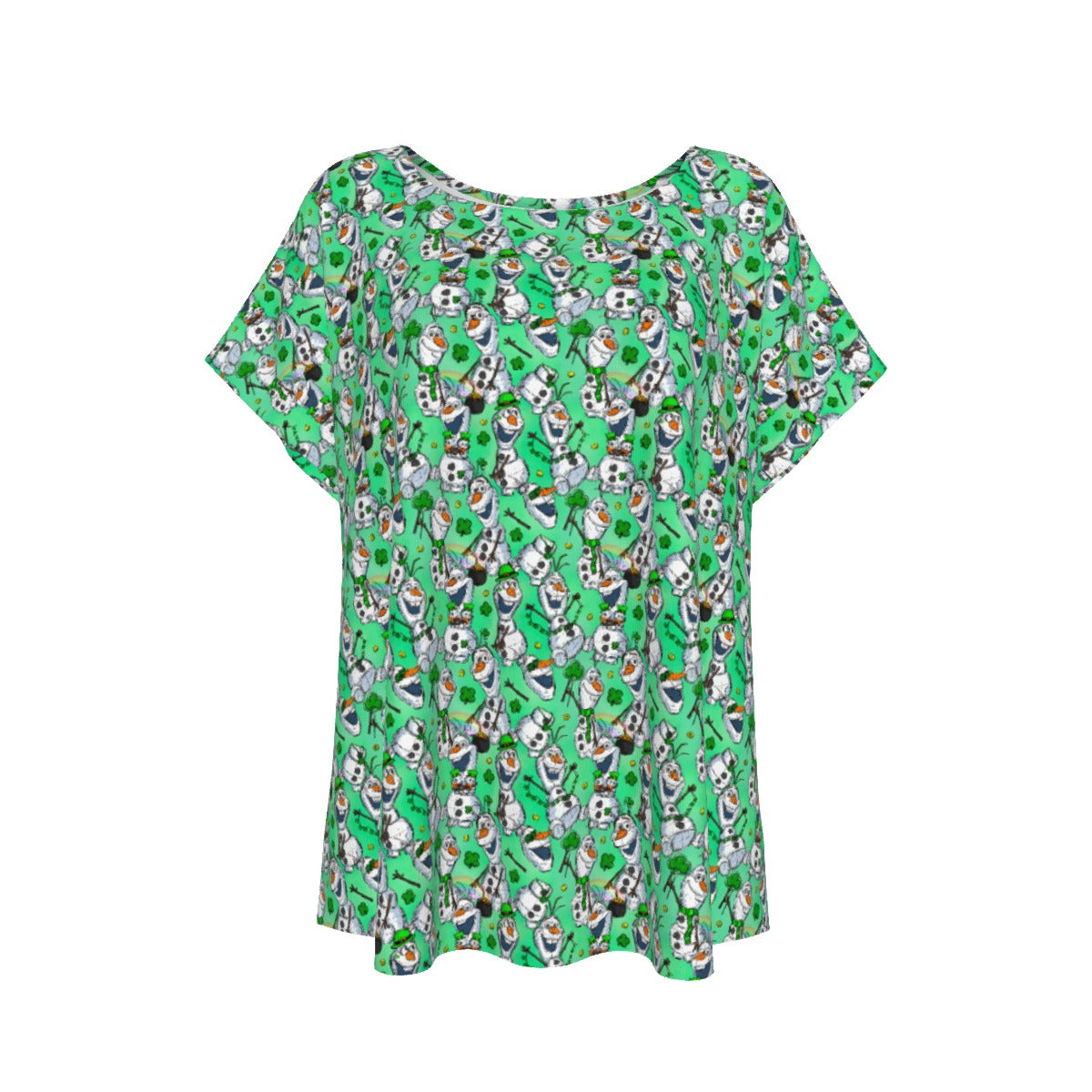 Sketched Snowman St. Patrick’s Day - Women’s Relaxed Fit Scoop Tee
