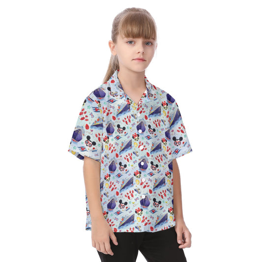 DCL Cruise Style Adventure - Kid's Hawaiian Button Up Shirt