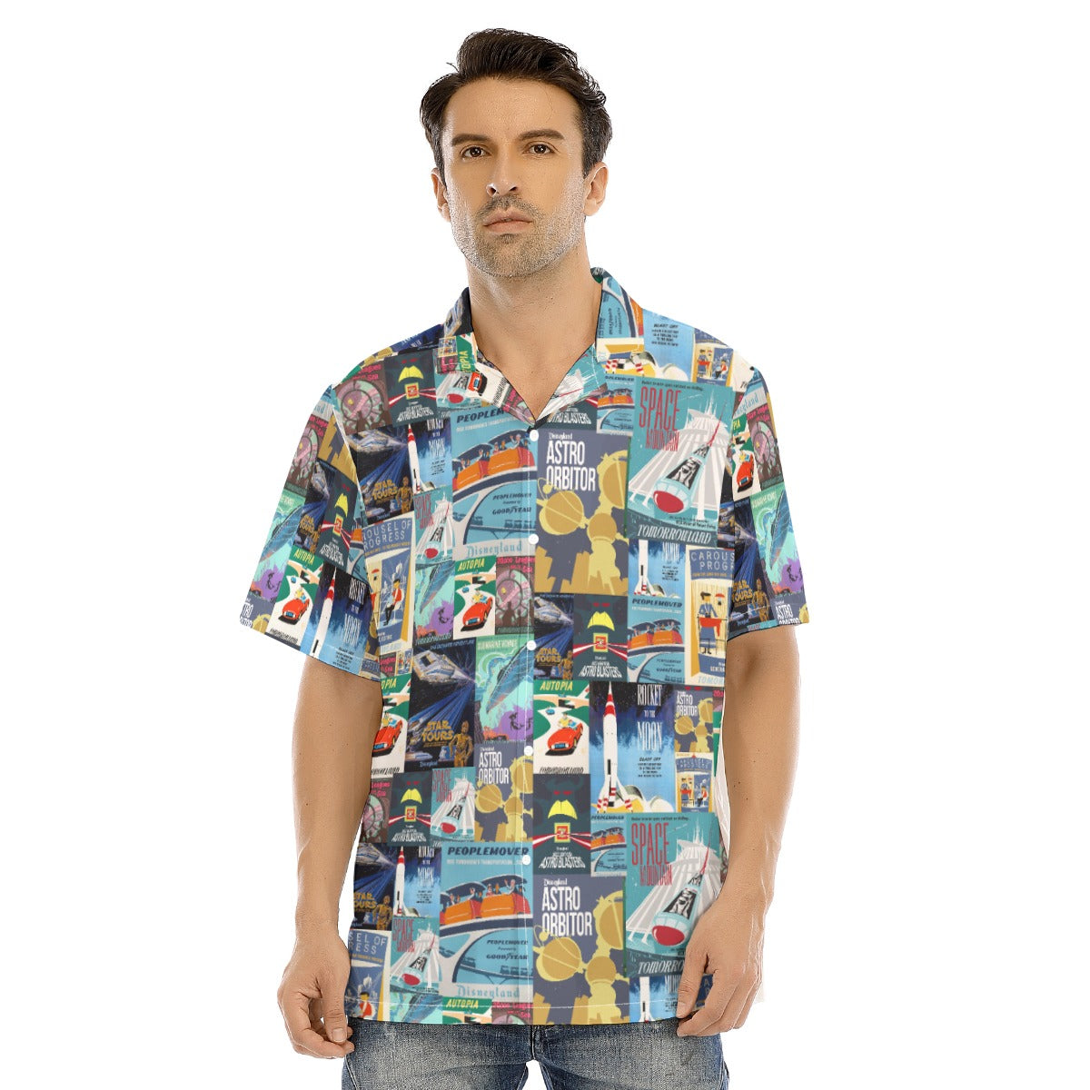 Vintage Tomorrow Ride Posters - Men's Hawaiian Button Up Shirt