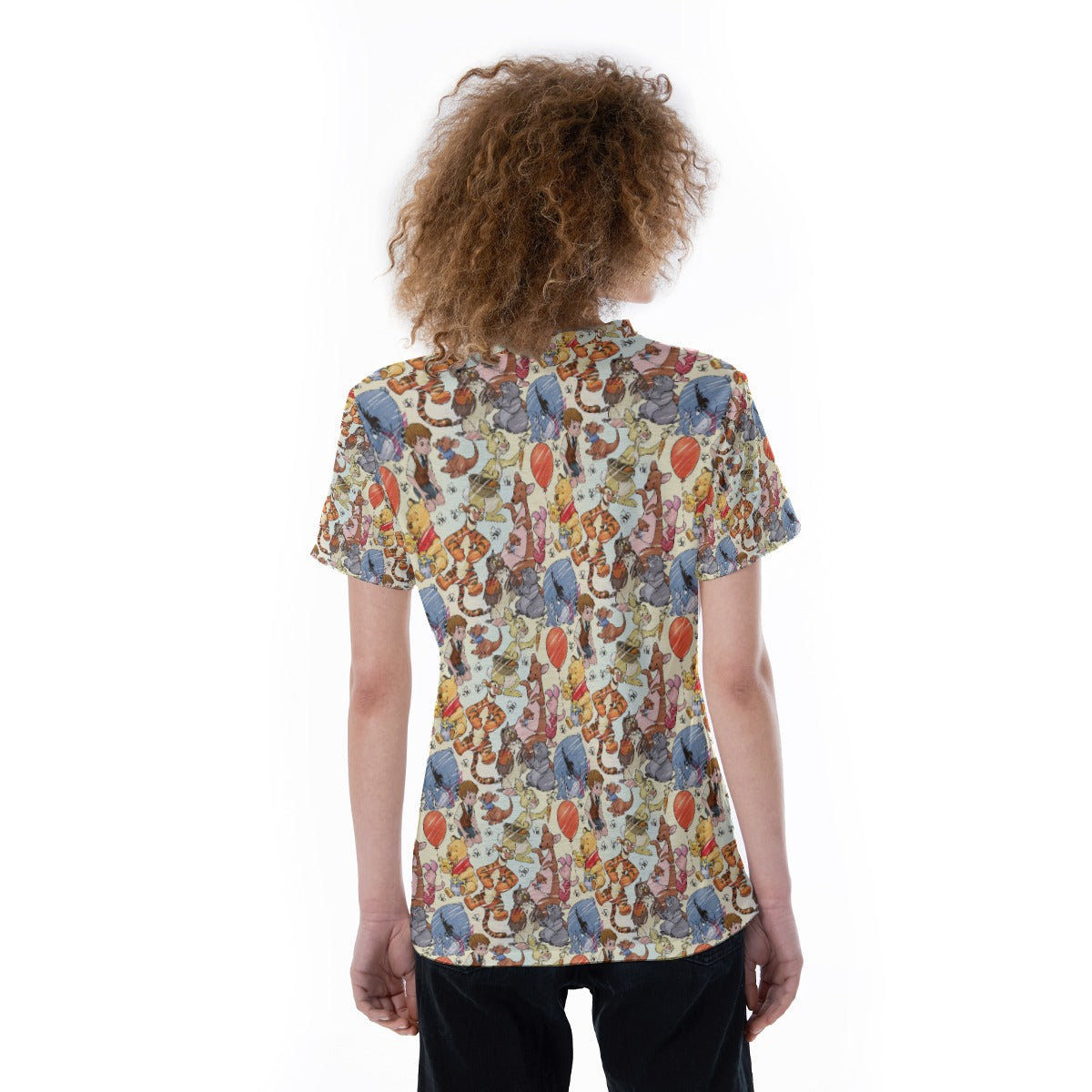 Woodland Friends Sketch - Women's Short Sleeve V-Neck T-Shirt