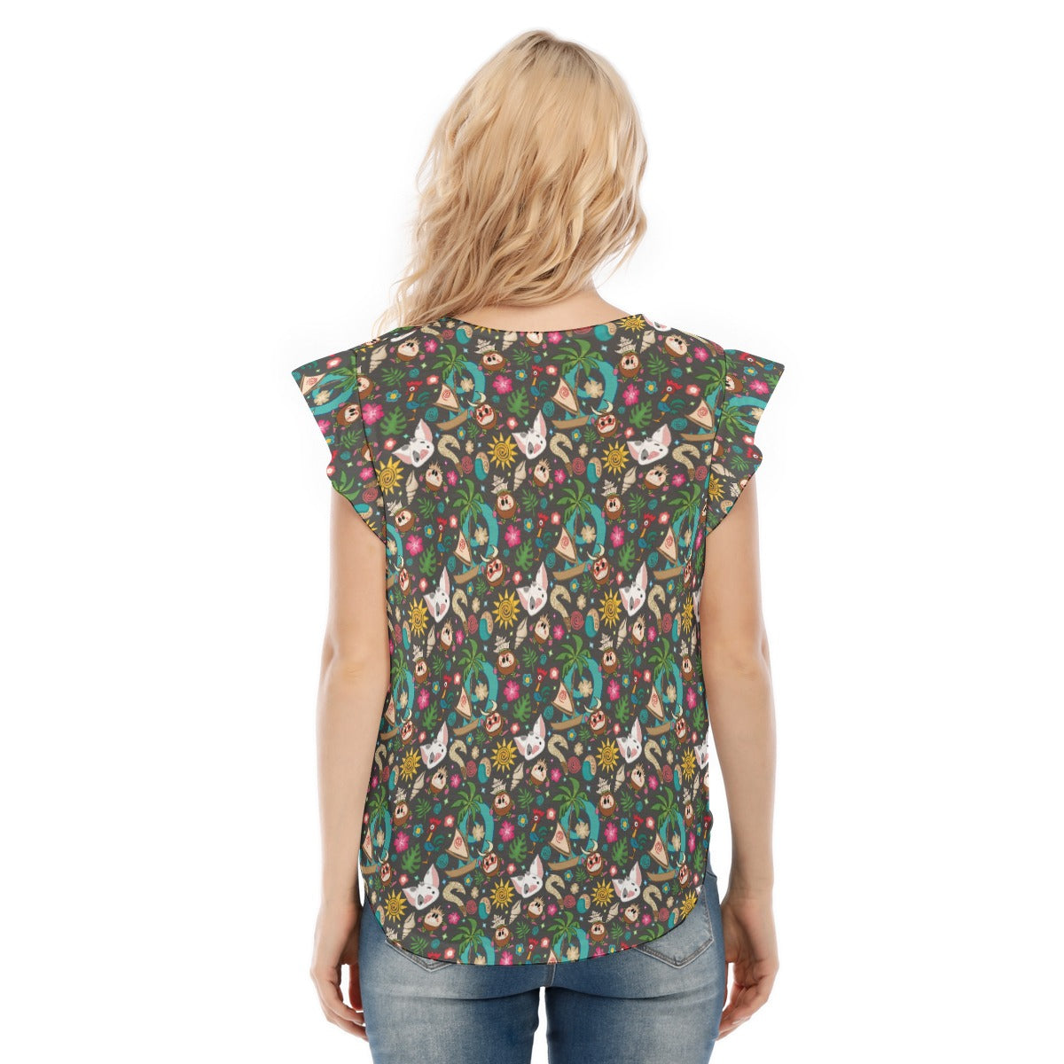 Polynesian Princess Icons - Women’s Flutter Sleeve Top