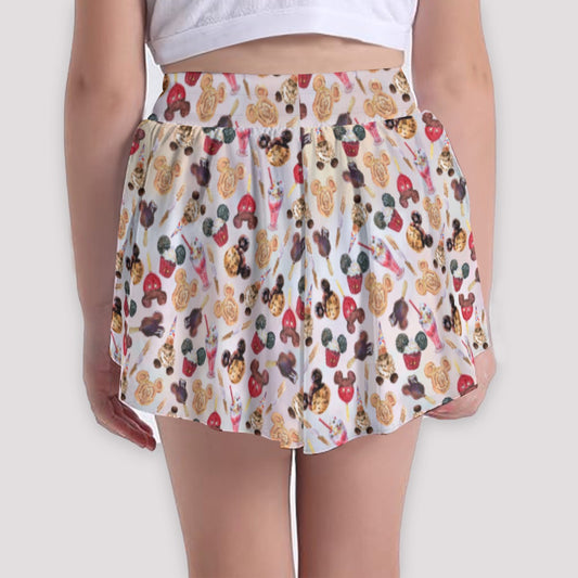 Mouse Snack Treats - Girls’ Flowy Pocket Shorts