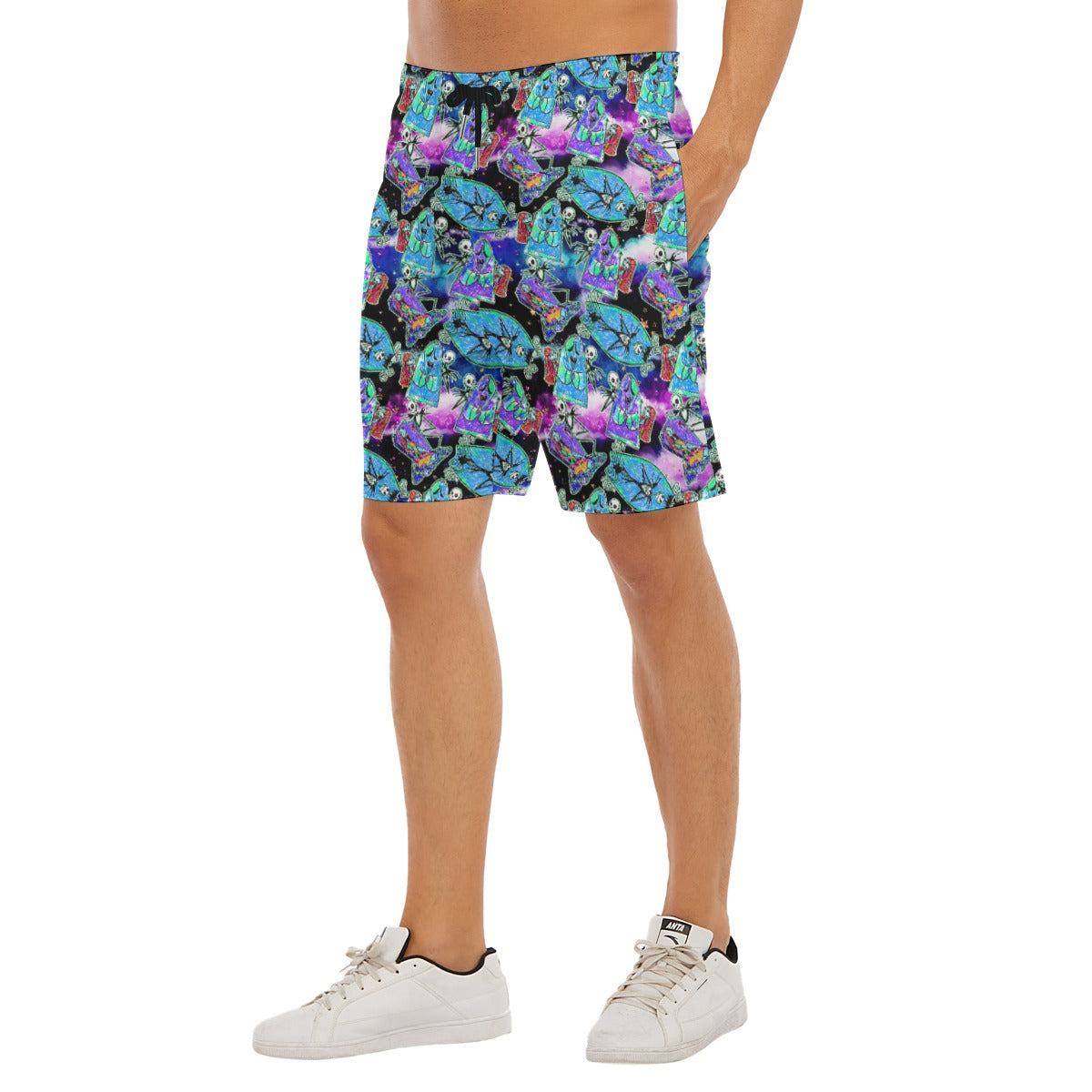 Haunting Romance Sketch - Men’s Pocket Beach Shorts