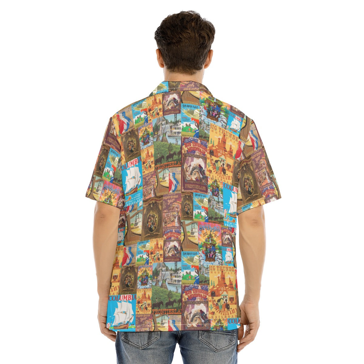 Vintage Frontier Ride Posters - Men's Hawaiian Button Up Shirt