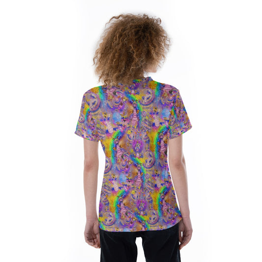 Figment Watercolor Rainbow - Women's Short Sleeve V-Neck T-Shirt