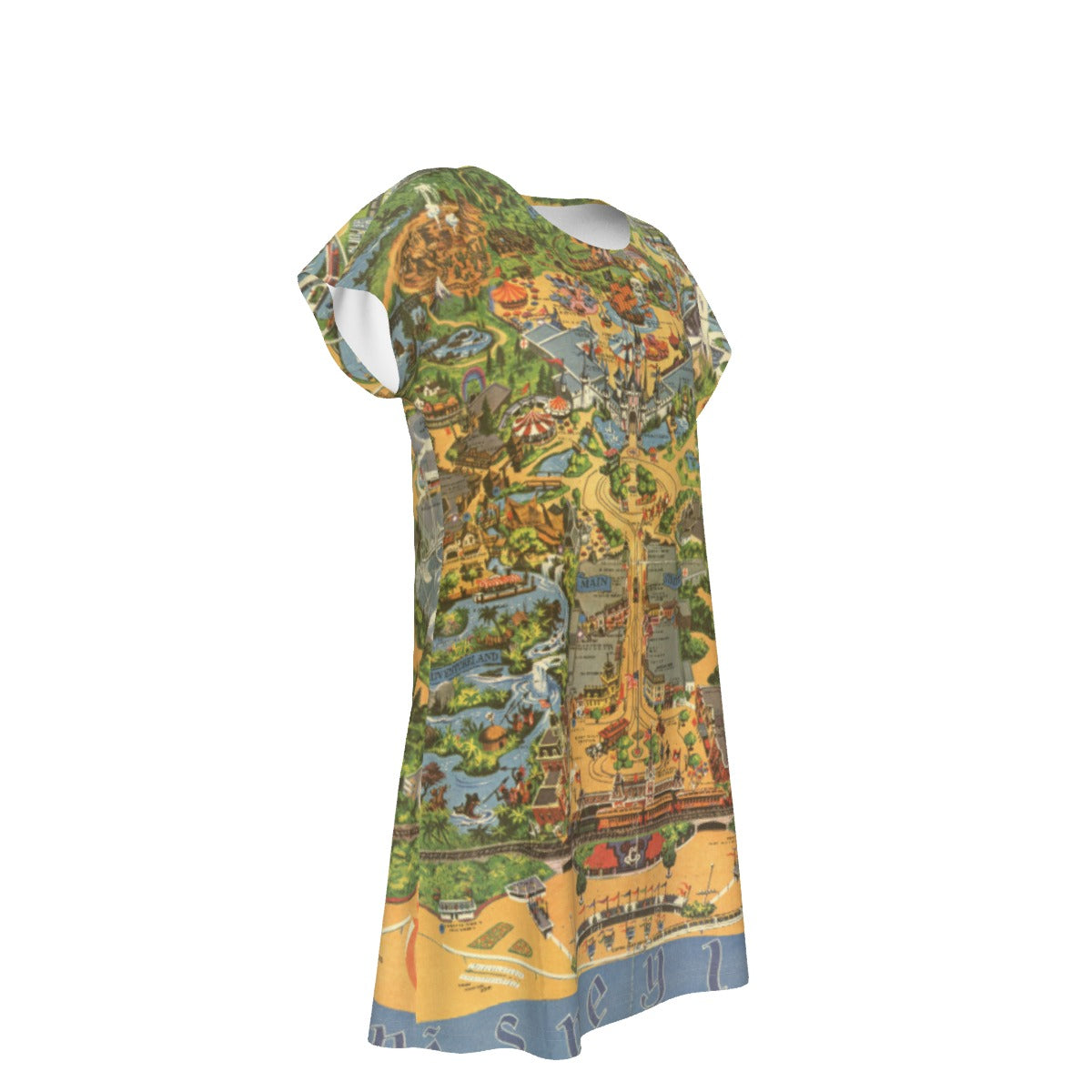 Vintage Theme Park Map - Women's T-Shirt Dress