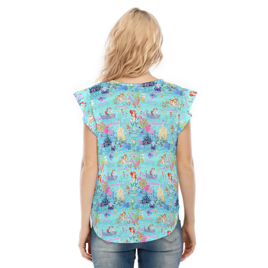 Ocean Wonderland Dreams - Women’s Flutter Sleeve Top