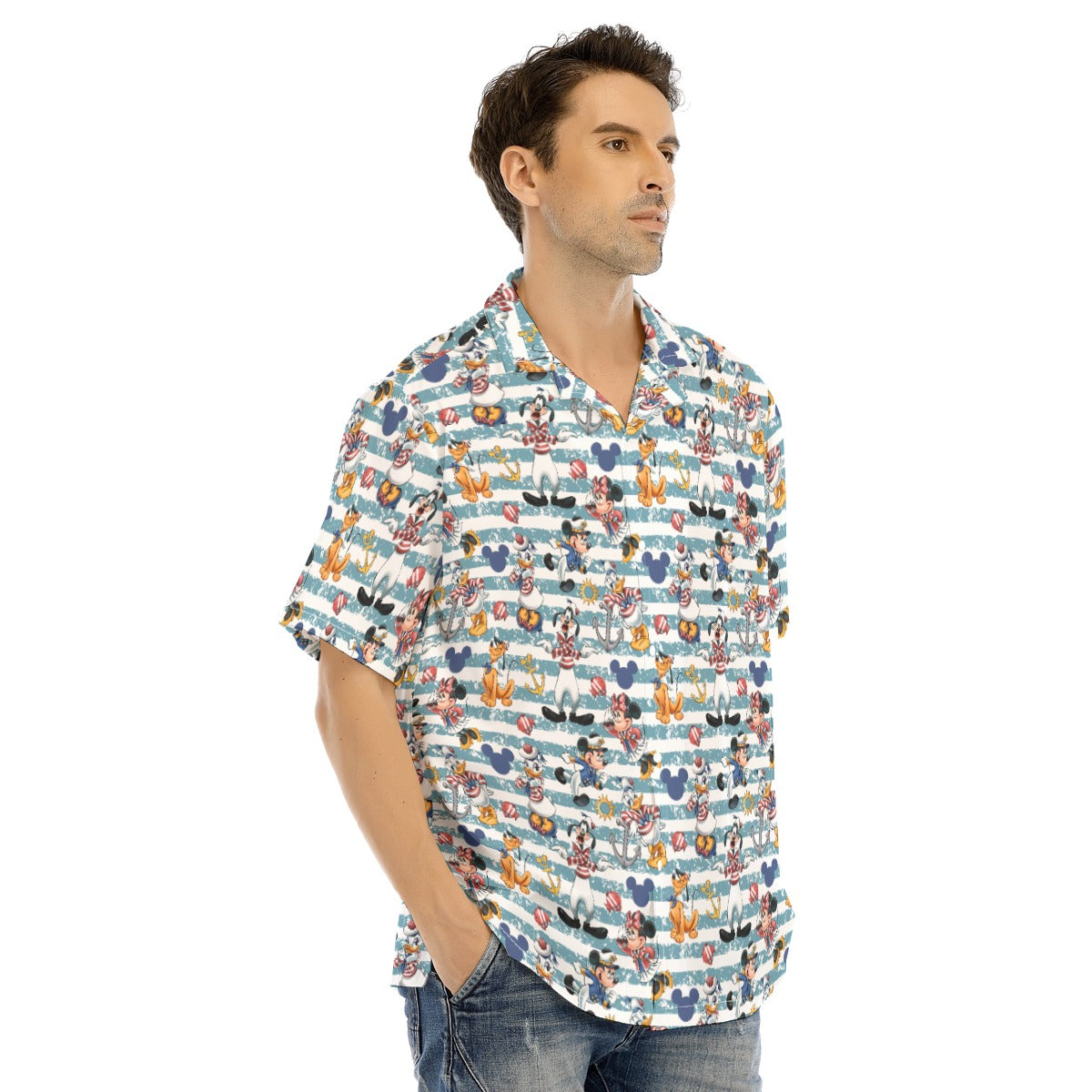 Cruise Crew on Deck - Men's Hawaiian Button Up Shirt
