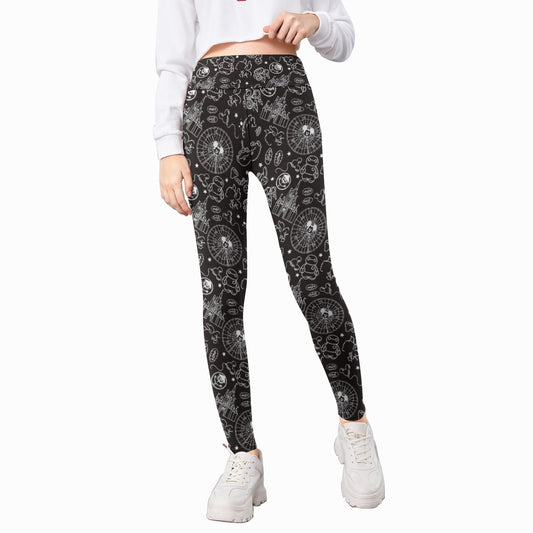 Monochrome Theme Park Icons - Kid's Leggings