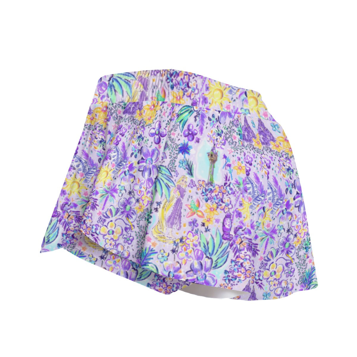 Bright Tropical Princess - Tower Light Festival - Women's Flowy Pocket Shorts