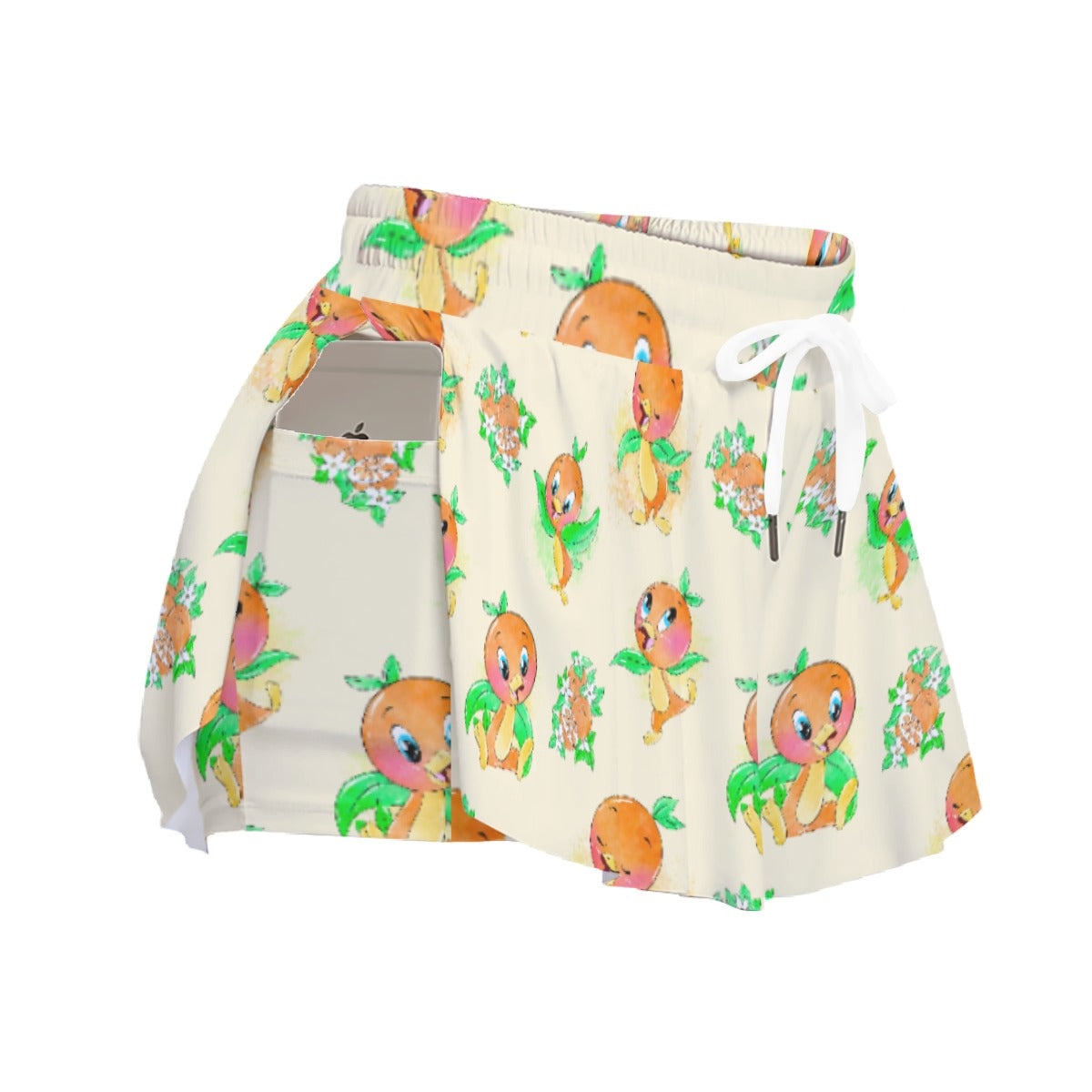 Citrus Charm Bird - Women's Flowy Pocket Shorts