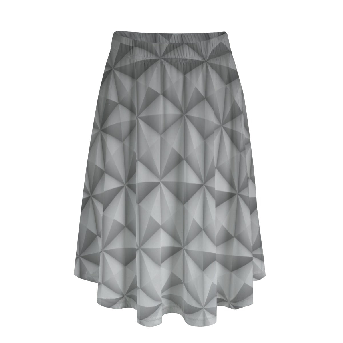 Geometric Silver Sphere - Women’s Pocket Midi Skirt