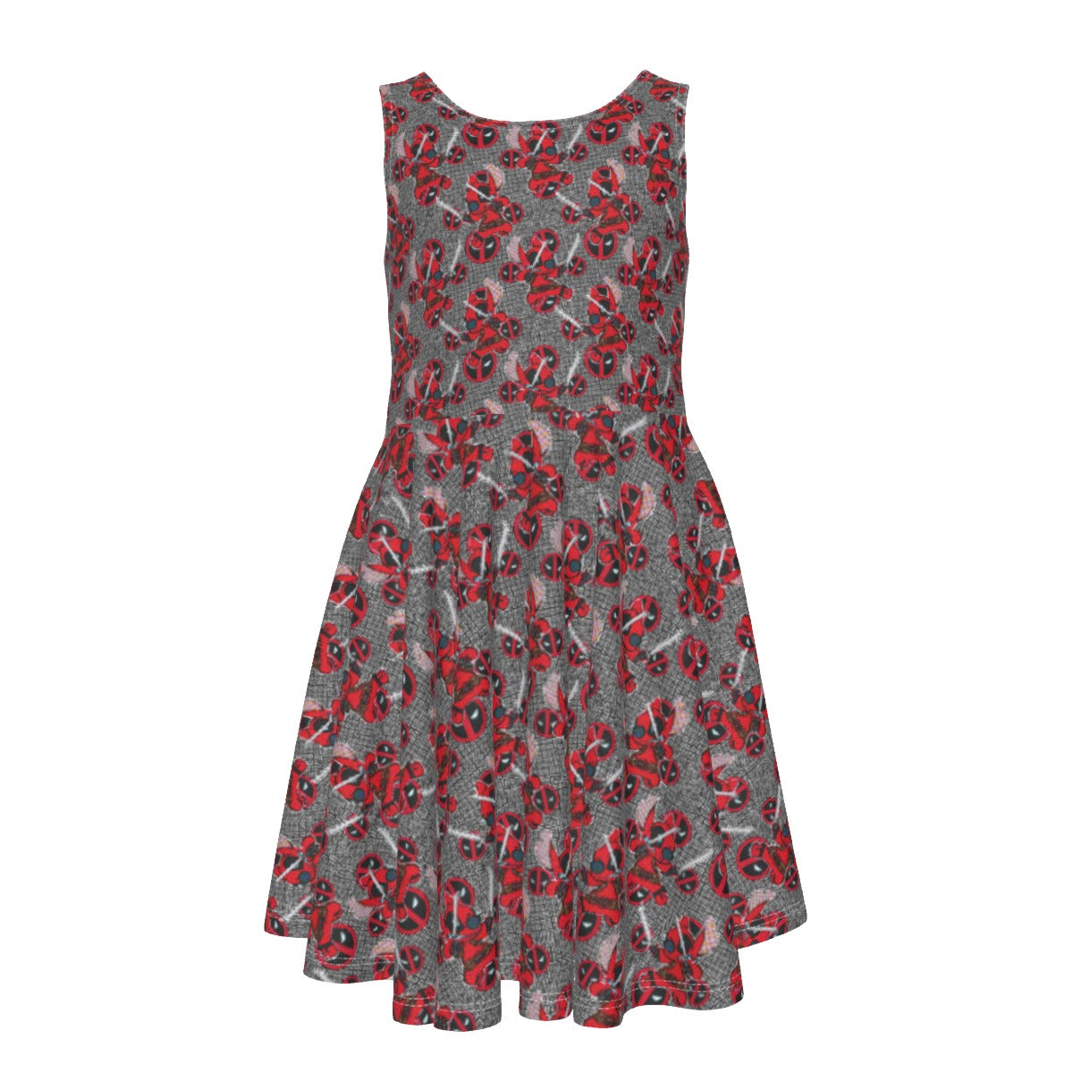 Superhero Stitch - Red Masked Hero - Kid's Sleeveless Skater Dress