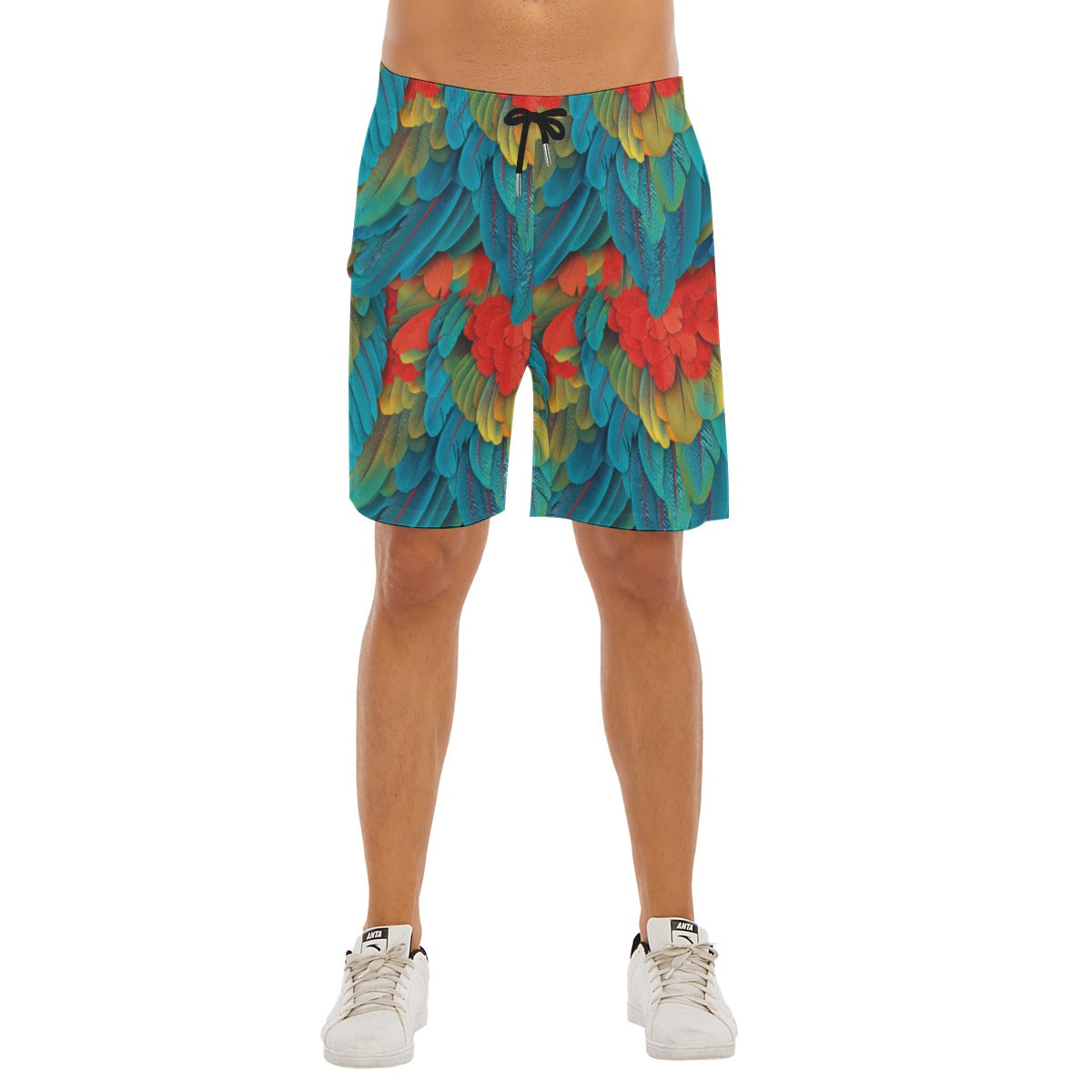 Animal Print - Macaw Parrot - Men’s Pocket Beach Shorts