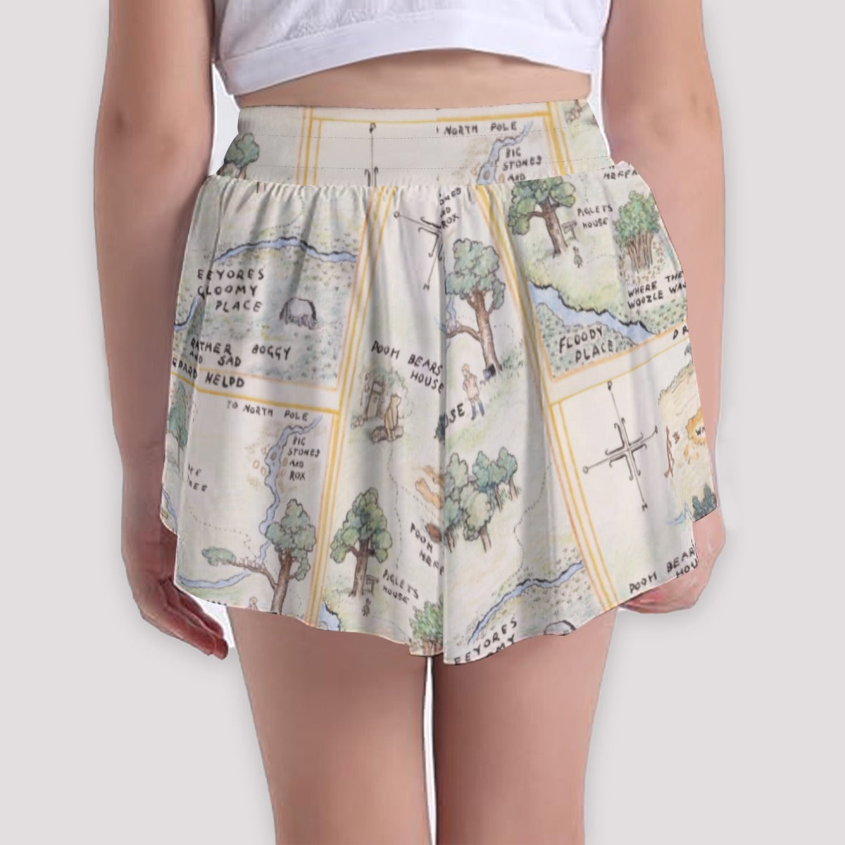 Hundred Acre Map - Girls’ Flowy Pocket Shorts