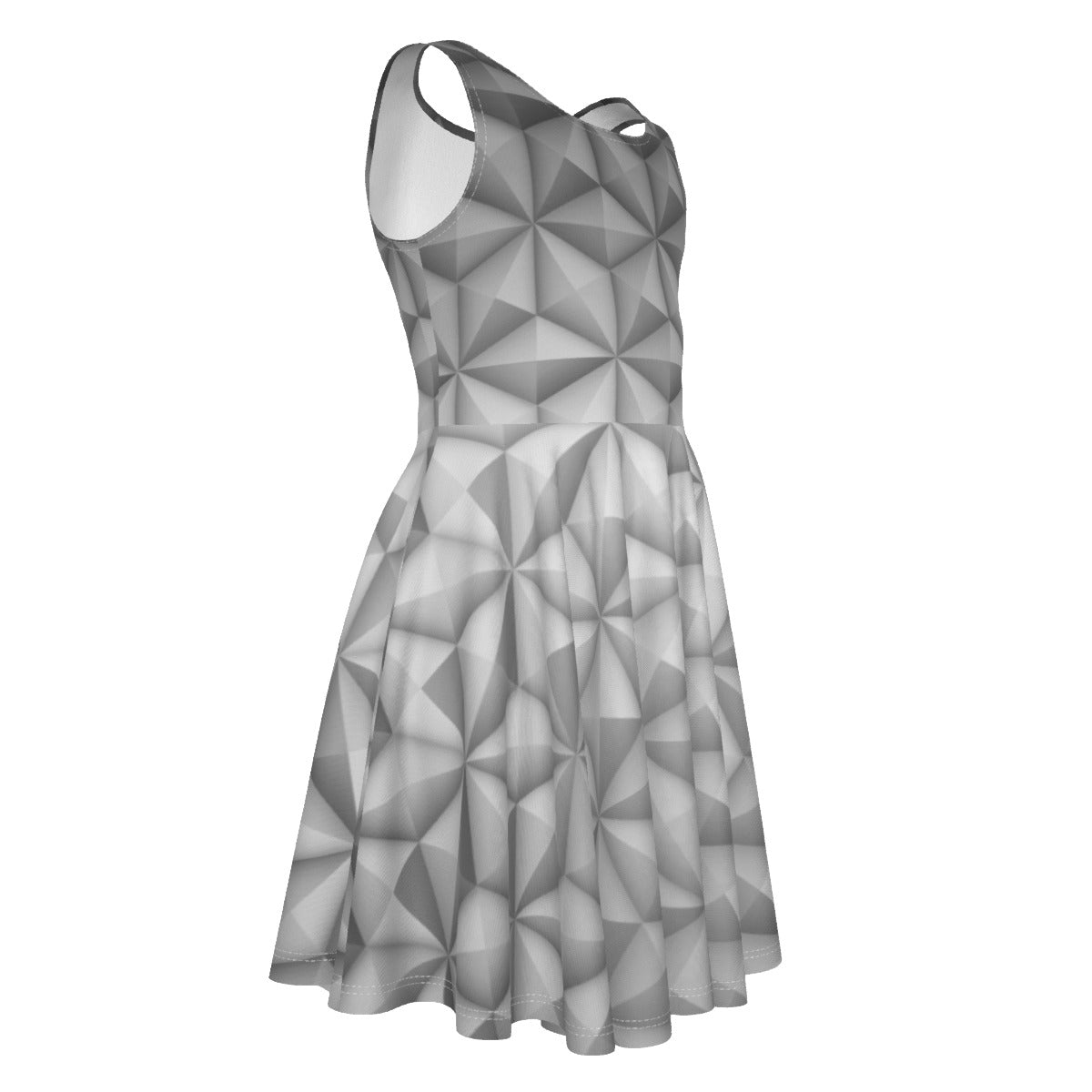 Geometric Spaceship Sphere - Kid's Sleeveless Skater Dress
