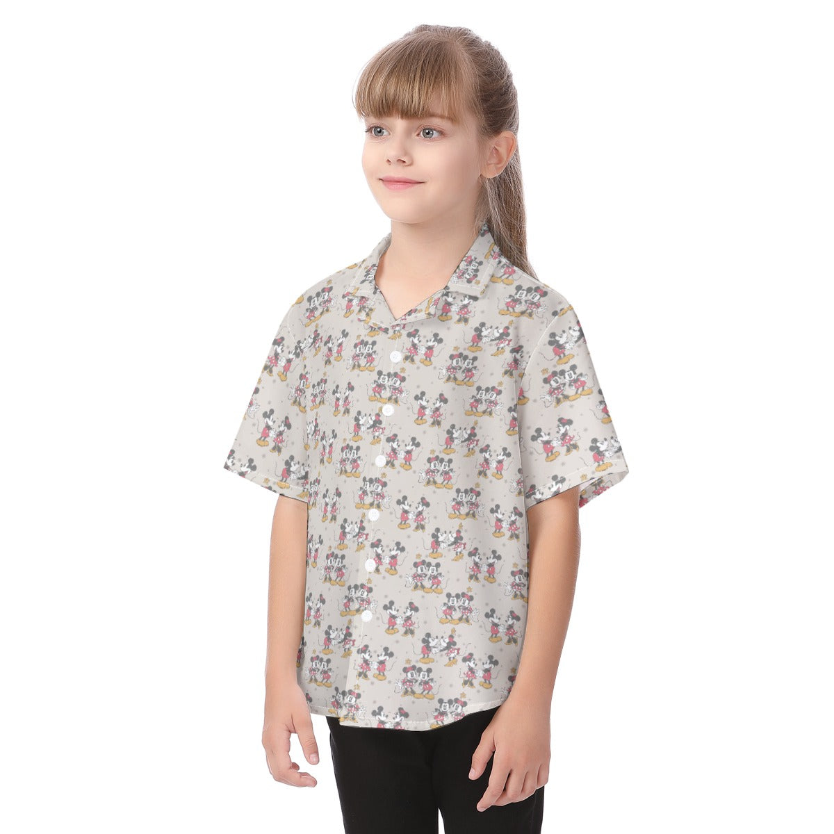 Retro Mouse & Partnernnie - Kid's Hawaiian Button Up Shirt