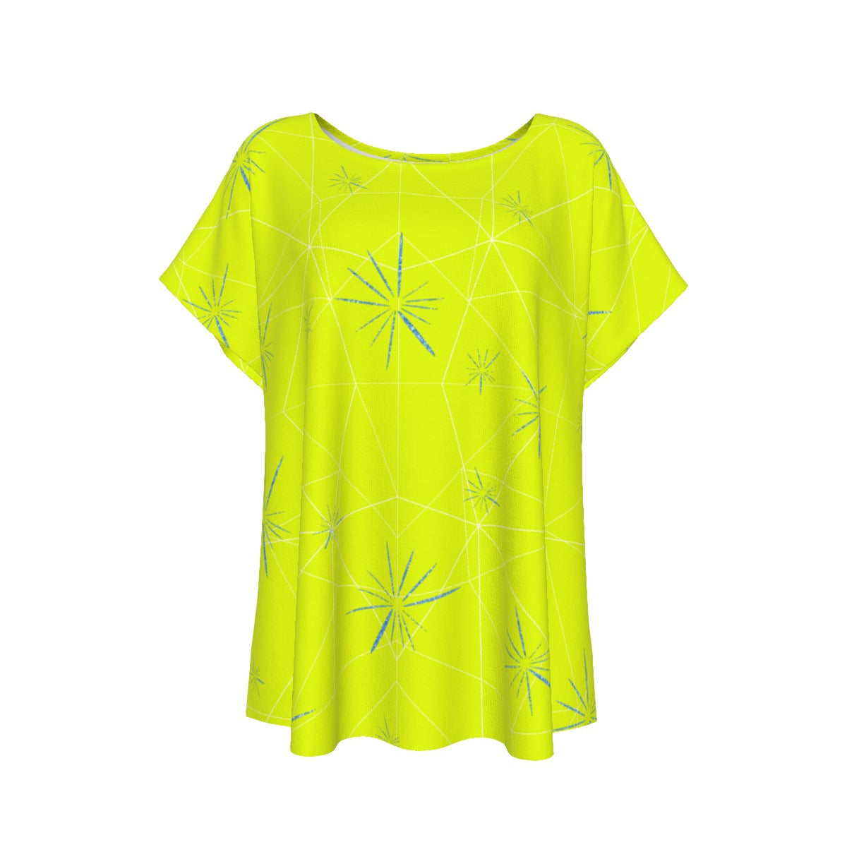 Joyful Blue & Yellow Florals - Women’s Relaxed Fit Scoop Tee