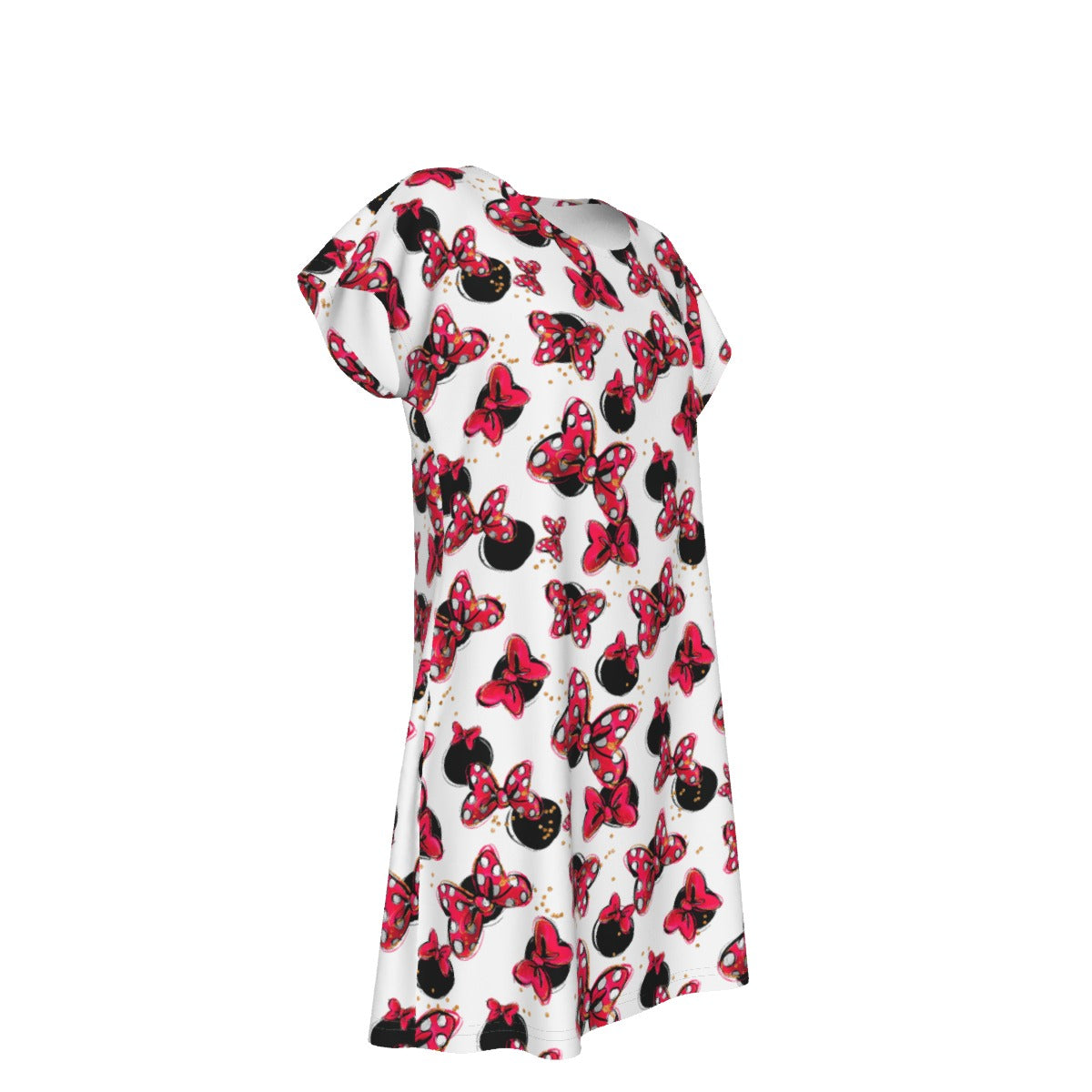 Polka Dot Bows & Mouse Ears - Women's T-Shirt Dress