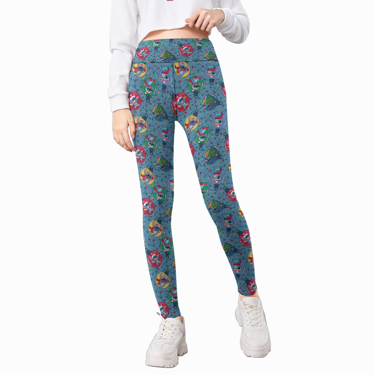 Holiday Baubles with Mischievous Blue Alien - Kid's Leggings