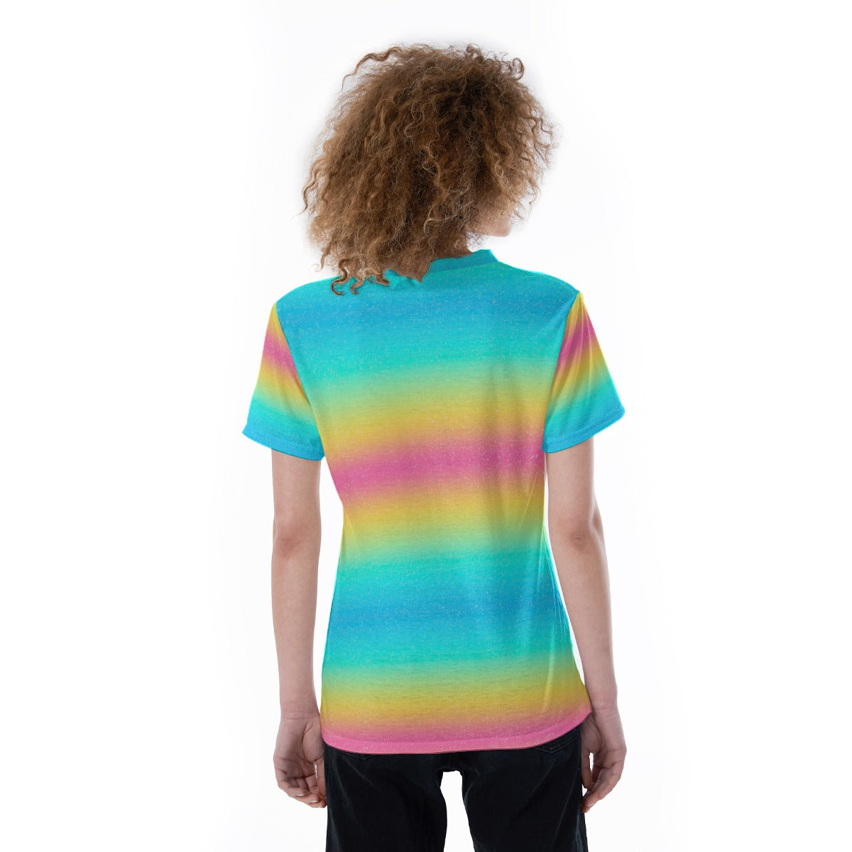 Rainbow Ombre - Women's Short Sleeve V-Neck T-Shirt