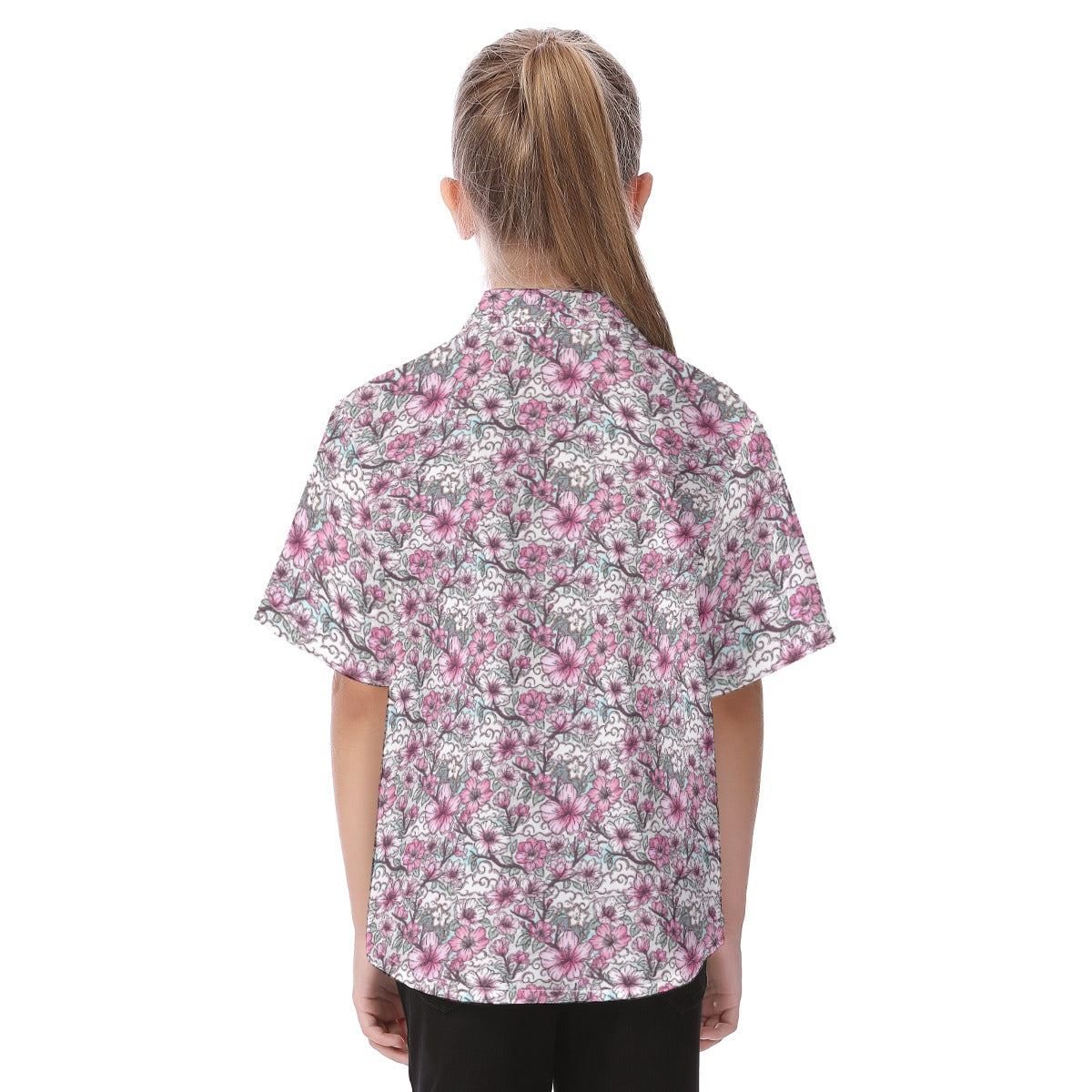 Fairytale Florals – Blossoms of Honor - Kid's Hawaiian Button Up Shirt